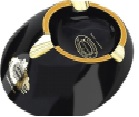 Ashtray - Partagas Jaime Porcelain Black 3 Cigars - AP0348